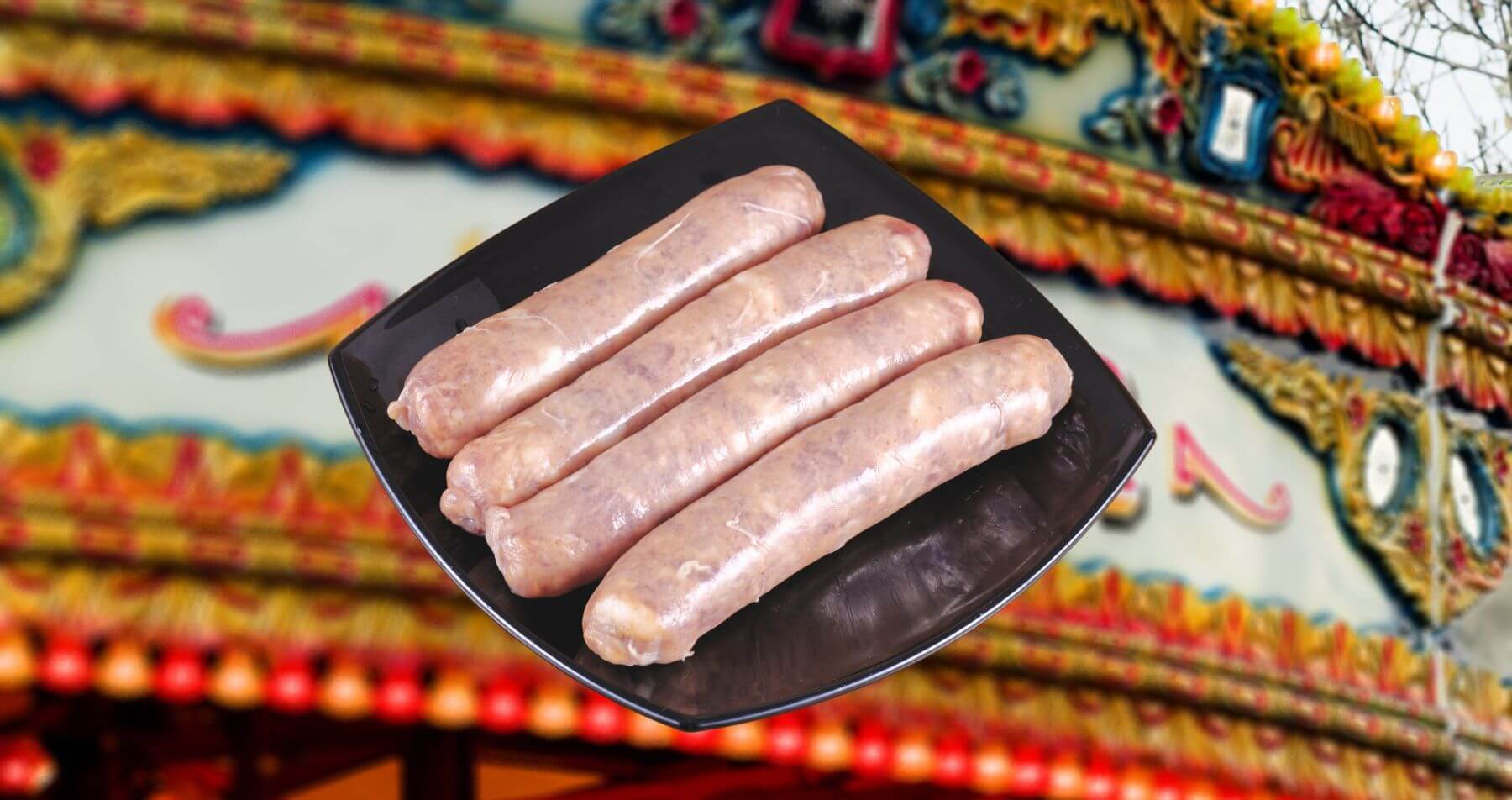 Some sausages at a funfair