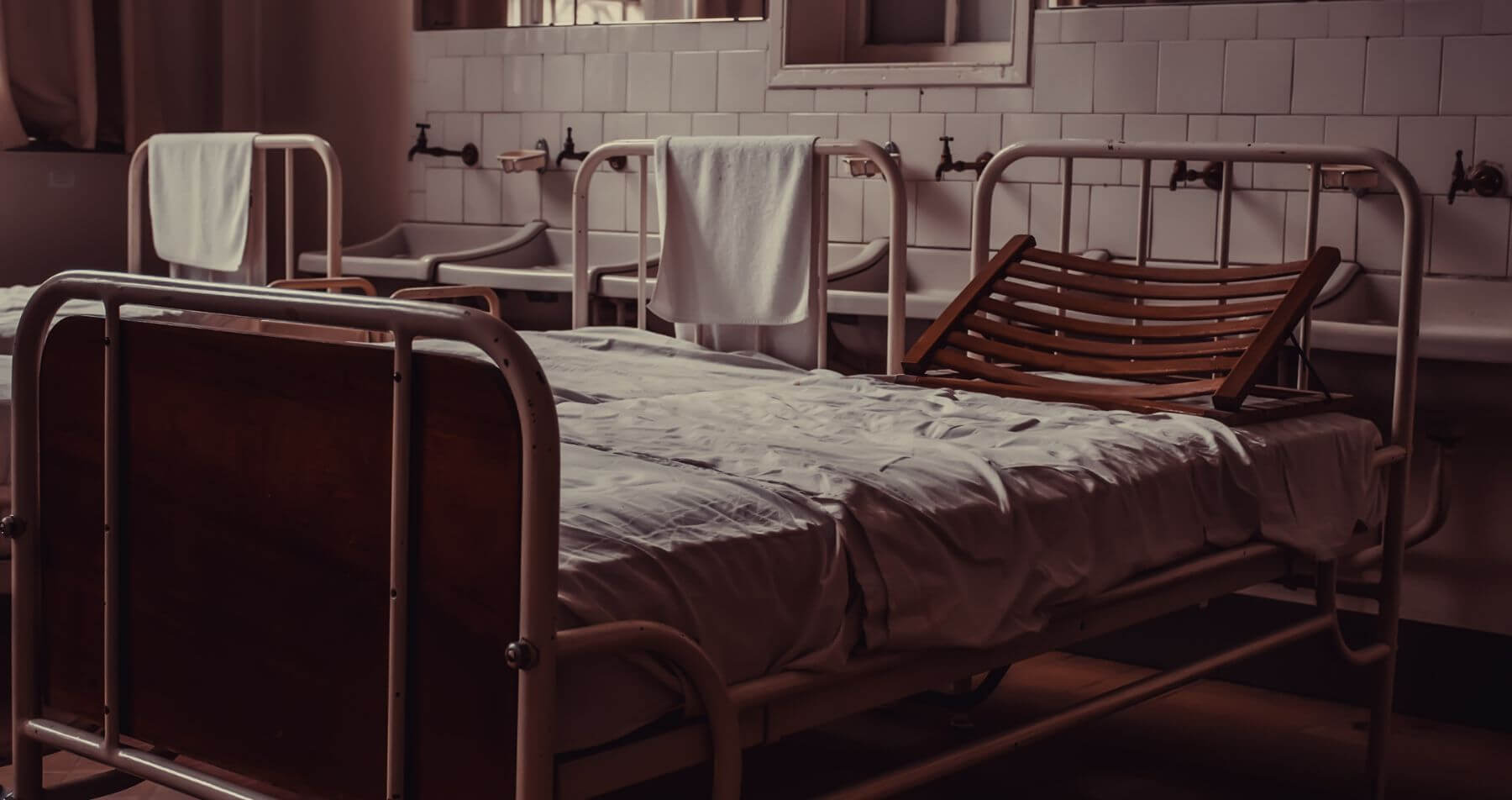A dirty hospital ward.